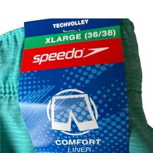 ROCK BOTTOM! NEW Mens Speedo TechVolley Lined Swim Trunks / Swimsuit, Aqua, XL